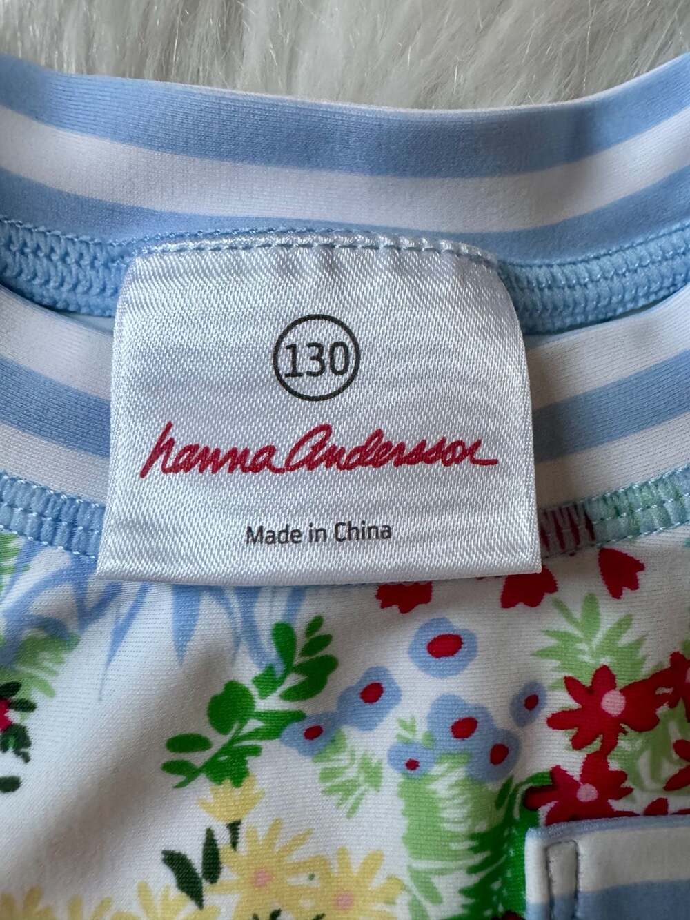 Hanna Andersson Size 130/8 Girls Long Sleeve Floral Print Rash Guard Swim Top - Picture 3 of 7